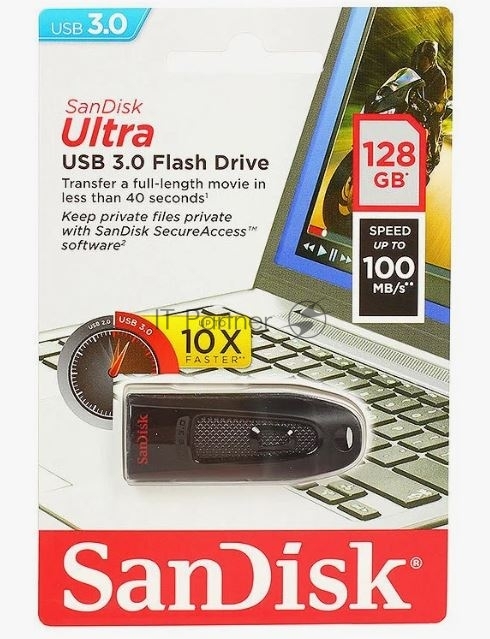 Флешка USBSanDisk 128Gb CZ48 Ultra SDCZ48-128G-U46 USB 3.0, черный USB Drive