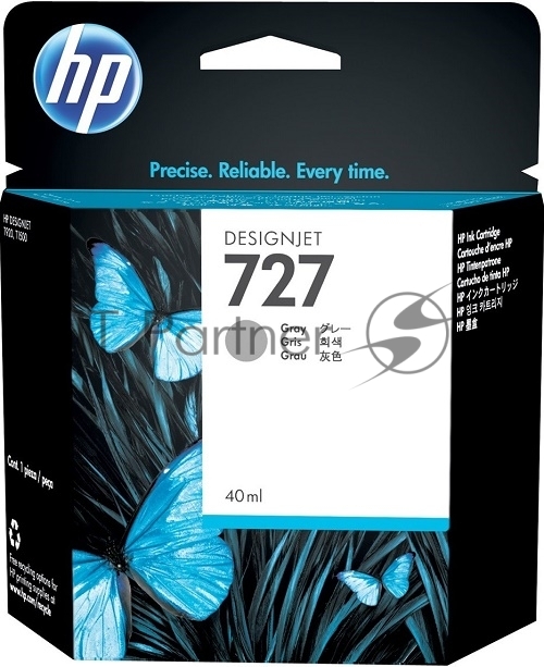 Картридж струйный HP 727 с чернилами фотографического черного цвета для принтеров Designjet, 300 мл