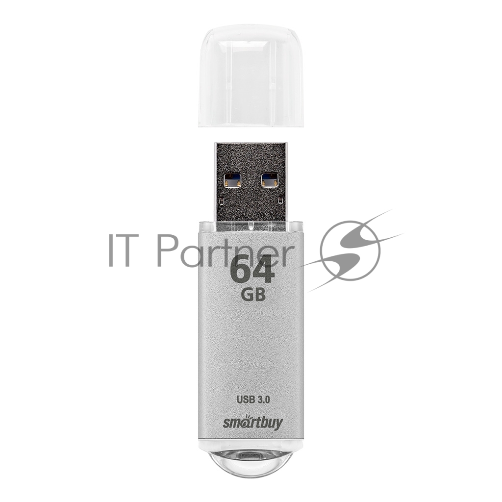 Флешка USB Smartbuy V-CUT SILVER (SB64GbVC-S3), 64Gb, USB 3.0, R/W 75/25, серебристый
