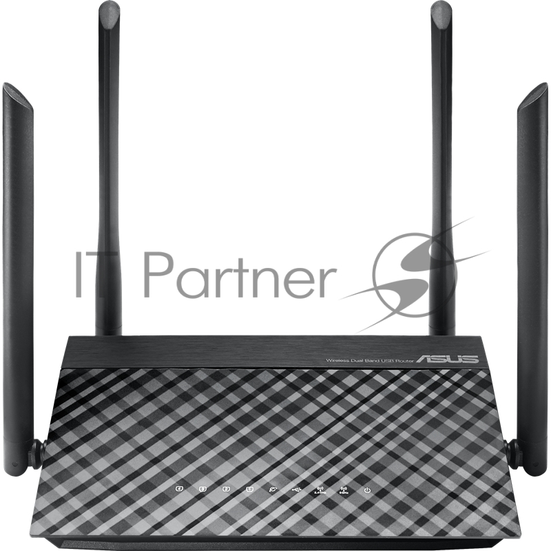 Маршрутизатор беспроводной Asus RT-AC1200 10/100BASE-TX черный (Dual Band)