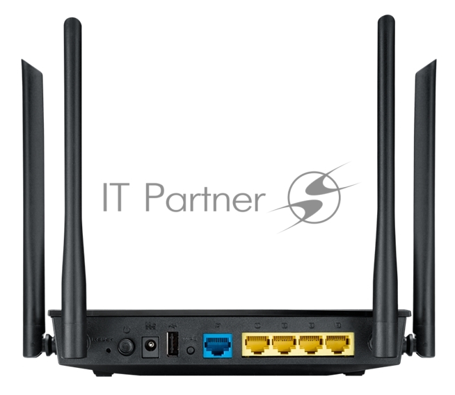 Маршрутизатор беспроводной Asus RT-AC1200 10/100BASE-TX черный (Dual Band)