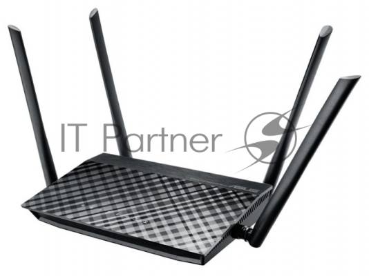 Маршрутизатор беспроводной Asus RT-AC1200 10/100BASE-TX черный (Dual Band)