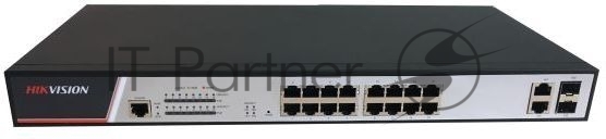Коммутатор Hikvision DS-3E2318P, 16×1 Гбит/с PoE+ + 2×1 Гбит/с SFP, управляемый