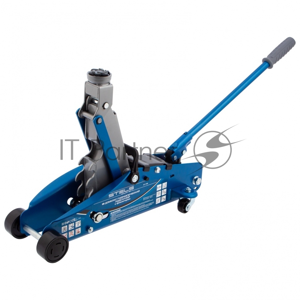 Домкрат Stels 51132 гидравлический подкатной с фиксатором 2.5 т safety pin 140-385 мм в кейсе