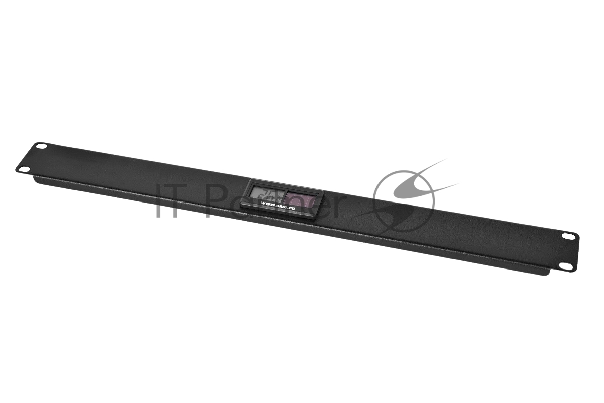REM Фальшпанель с термометром в шкаф 19" 1U, цвет черный (R-FPT-1U-9005)