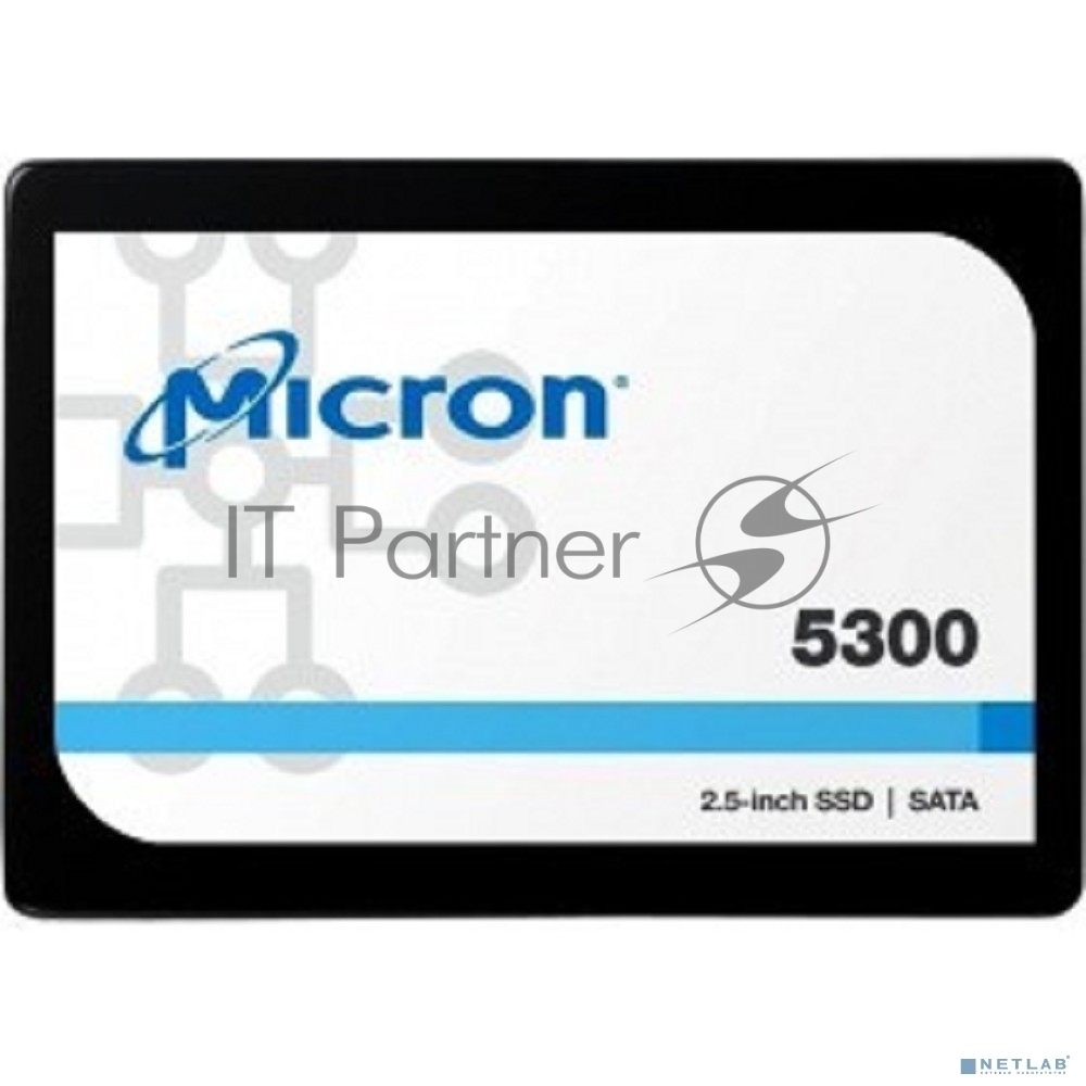 Твердотельный накопитель Micron 5300PRO 3.84TB SATA 2.5" 3D TLC R540/W520MB/s MTTF 3М 95000/22000 IOP 8410TBW SSD Enterprise Solid State Drive, 1 year, OEM