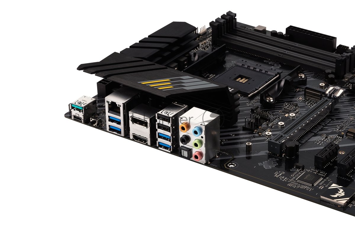 Материнская плата ASUS TUF GAMING B550-PLUS, AM4, AMD B550, 4xDDR4, 6xSATA, 2xM.2, 1xPCIe 4.0 x16, 1xPCIe 3.0 x16, 3xPCIe x1, DisplayPort, HDMI, 1x2.5Gb LAN, USB Type-C, 5x3.5 мм, 7.1, ATX