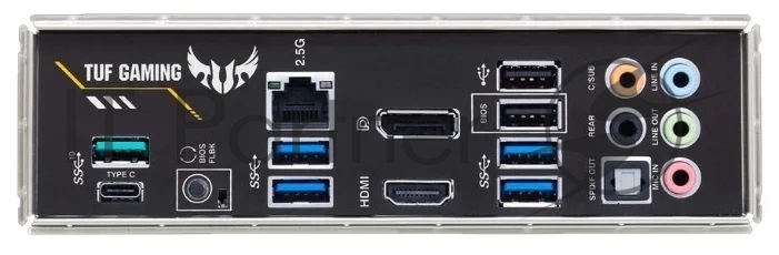 Материнская плата ASUS TUF GAMING B550-PLUS, AM4, AMD B550, 4xDDR4, 6xSATA, 2xM.2, 1xPCIe 4.0 x16, 1xPCIe 3.0 x16, 3xPCIe x1, DisplayPort, HDMI, 1x2.5Gb LAN, USB Type-C, 5x3.5 мм, 7.1, ATX