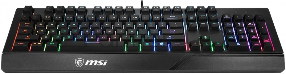Vigor GK20 RU - Игровая Клавиатура MSI Vigor GK20 RU, 108 клавиш, RGB SHOW,  кабель 1,8м, USB2.0. Эргономичные колпачки для клавиш. Эффект радужной подсветки. "Горячие" клавиши для быстрого управления (Мультимедиа/Яркость). Водостойкая конструкция клавиатуры. Резиновые ножки для надежного основания....