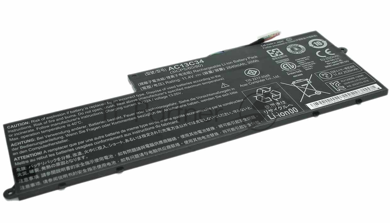Аккумулятор для Acer Aspire E3-111-C6LG, E3-112, E3-112-C6YY, E11, 2640mAh, 11.4V