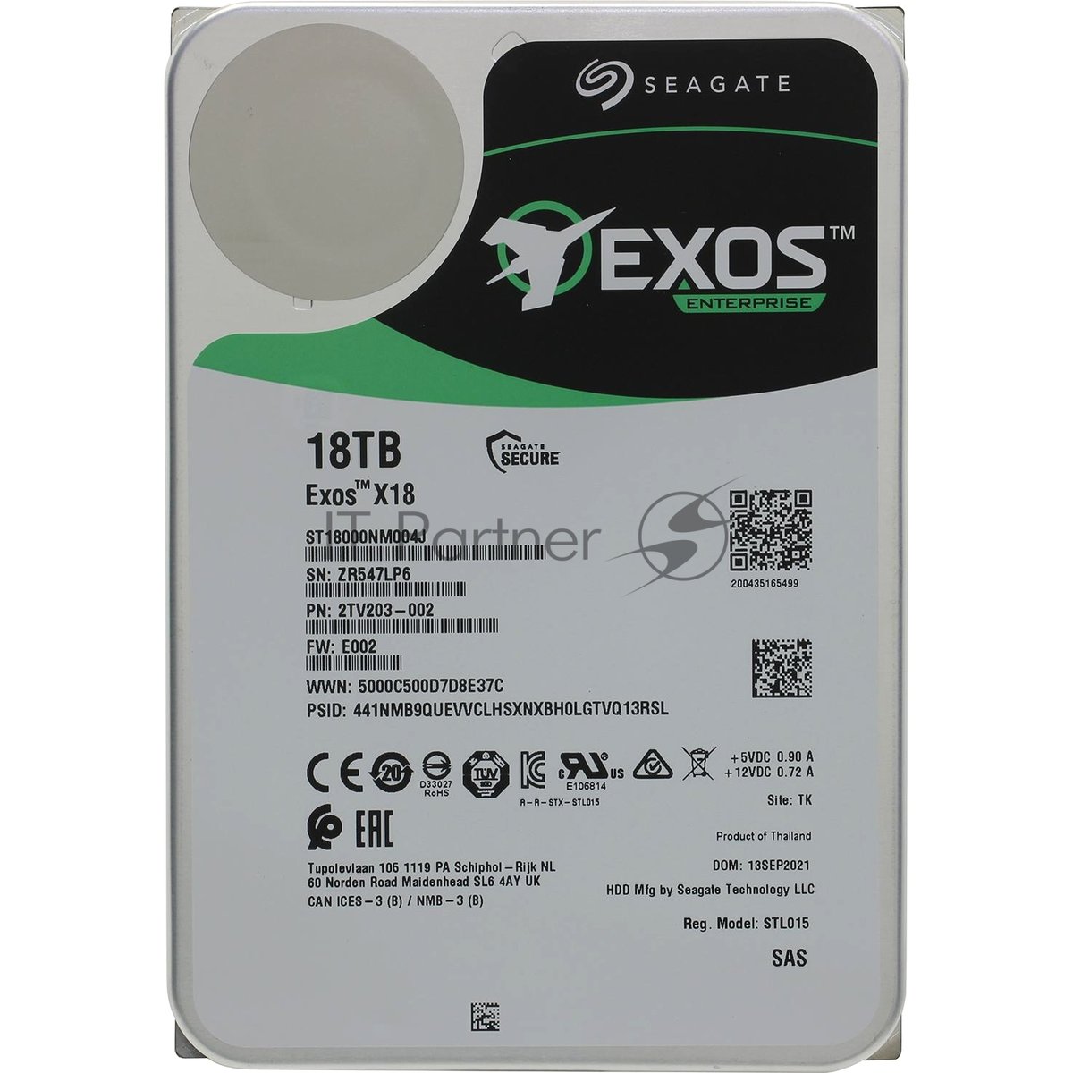 Жесткий диск HDD Seagate Exos X18 18Tb 7200rpm SAS 256Mb 3.5"