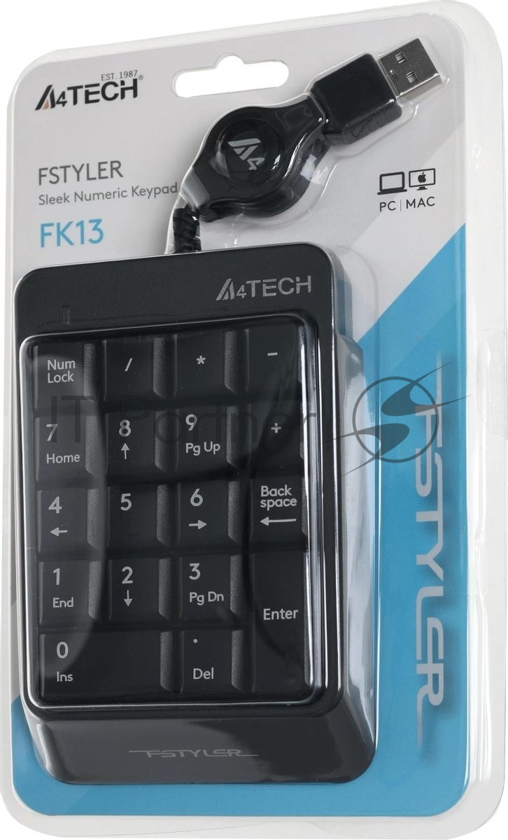 Числовой блок проводной A4Tech Fstyler FK13, USB, серый