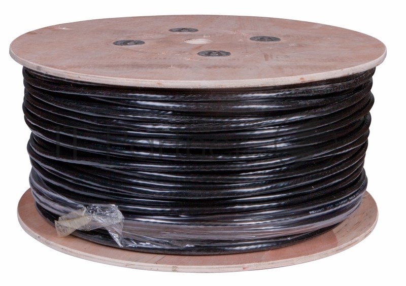 Rexant (01-1203) Кабель витая пара F/UTP, CAT 5, PE, 25PR, 24AWG, OUTDOOR, SOLID, черный, 305м