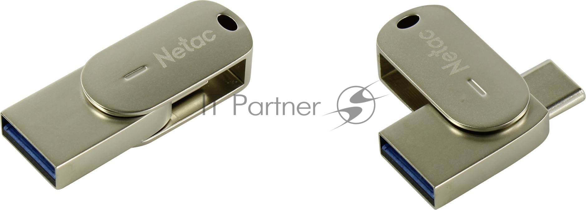 Флешка USB R/W Netac USB Drive U785C USB3.0+TypeC 64Gb, retail version