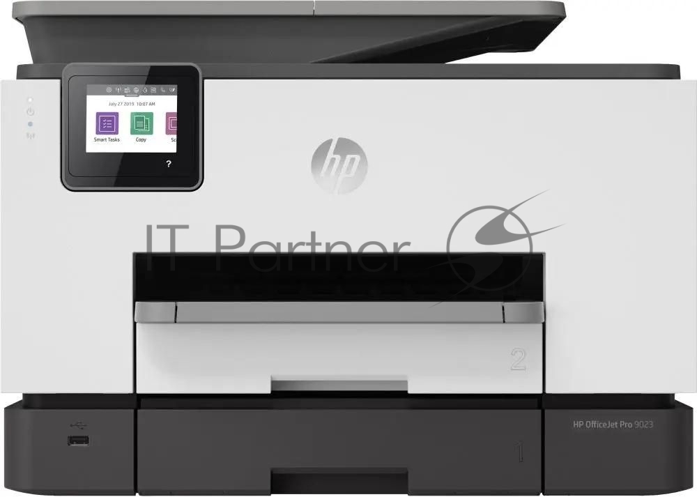 МФУ струйное HP Officejet Pro 9023 AiO (1MR70B), A4, цветной, до 24 стр/мин. (ч/б) до 20 стр/мин. (цвет), скан. до 15 стр/мин. (ч/б) 8 стр/мин. (цвет), 1200x1200dpi, USB, RJ-45, Wi-Fi, Air Print