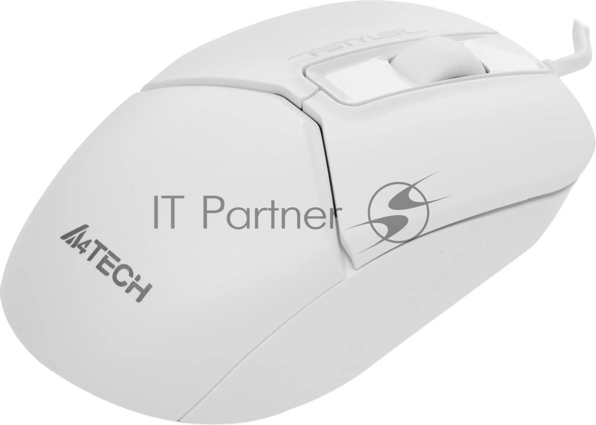 Мышь проводная A4Tech Fstyler FM12S белый, 1200 dpi, USB, кнопки - 3
