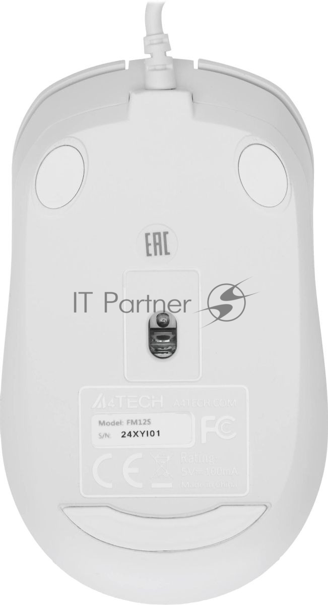 Мышь проводная A4Tech Fstyler FM12S белый, 1200 dpi, USB, кнопки - 3