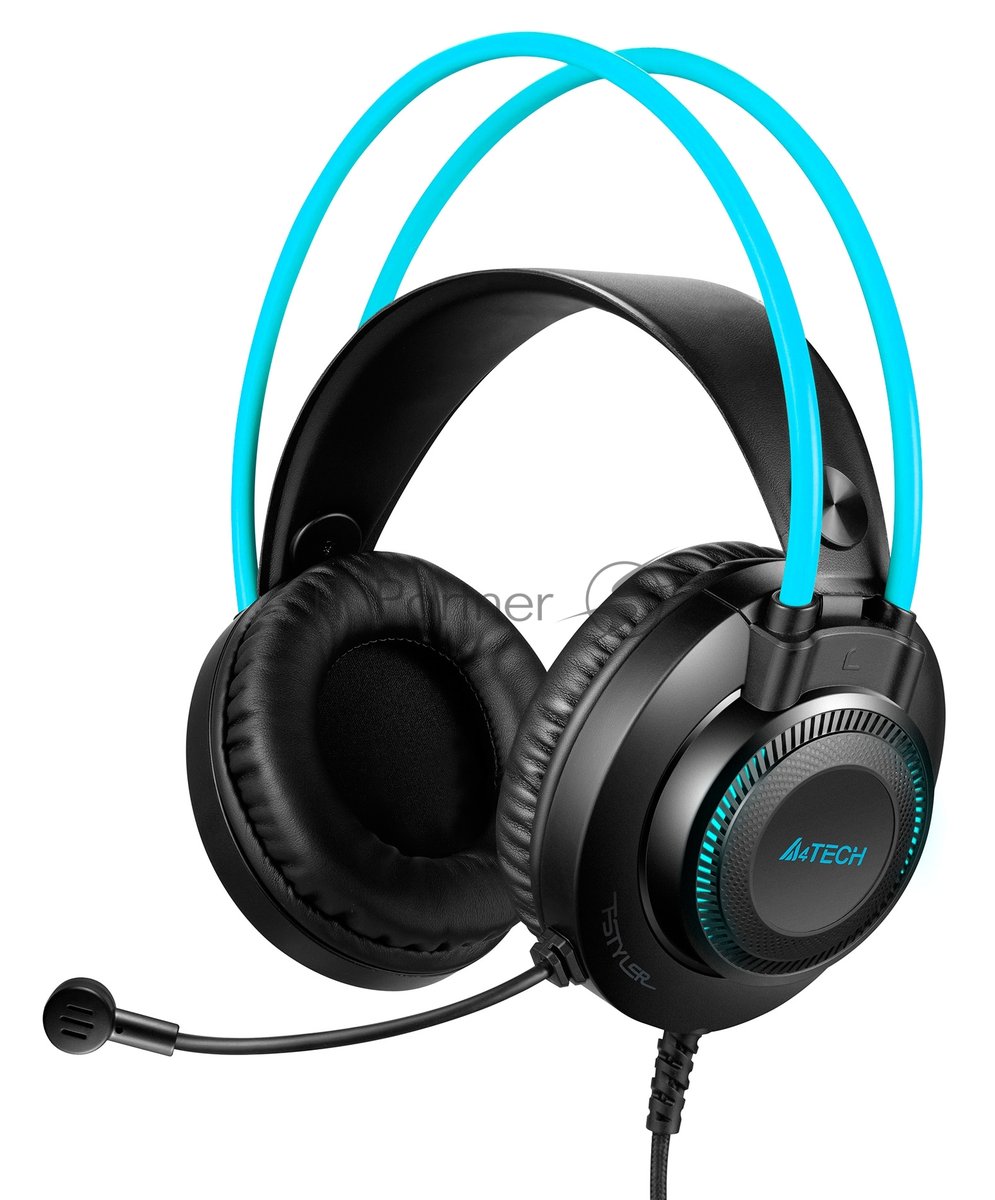 Гарнитура A4Tech Fstyler FH200i серый-синий, проводная, 3.5 мм