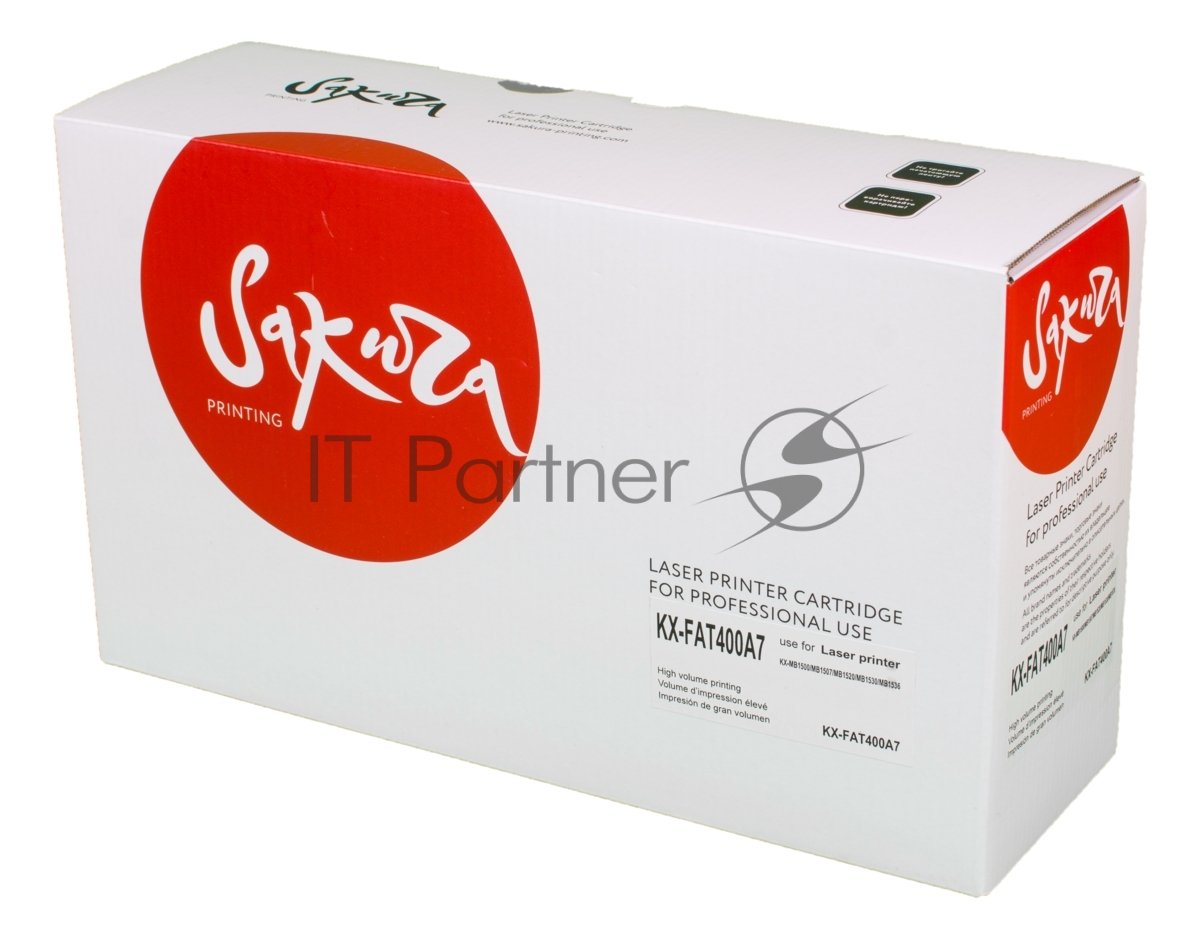 Картридж Sakura KXFAT400A7 для Panasonic KX-MB1500RU, KX-MB1520RU, KX-MB1530RU, KX-MB1536RU, черный, 1800 к.