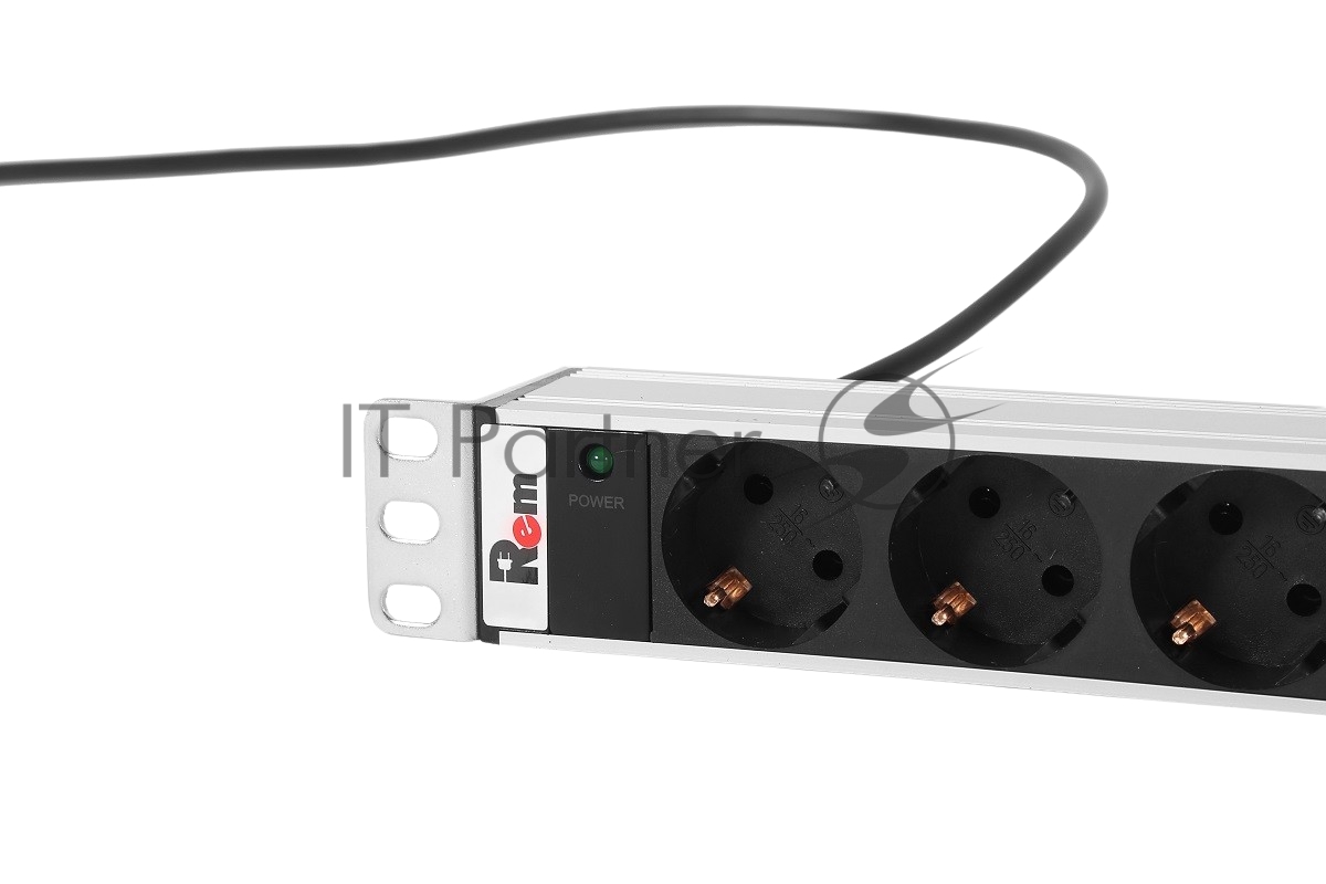 REM Вертикальный блок розеток Rem-16 с инд., 25 Shuko, 16A, алюм., 42-48U, шнур 3 м. (R-16-25S-I-1820-3)