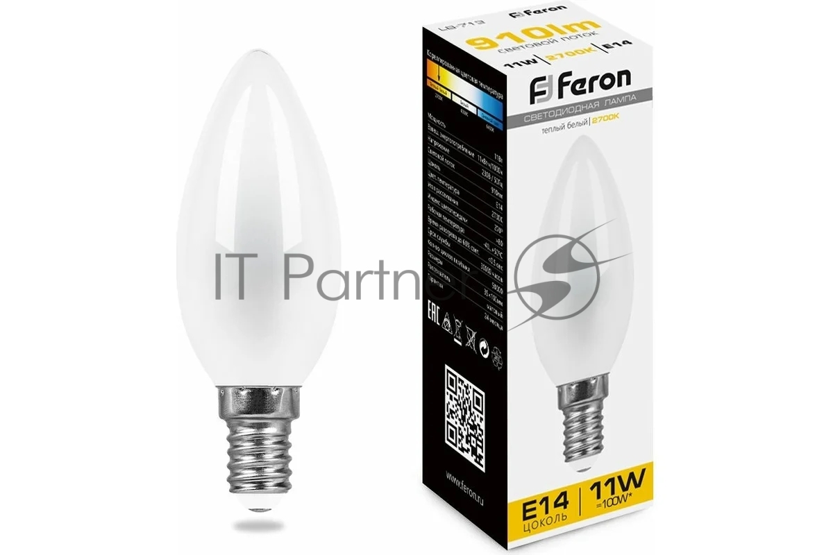 Лампа светодиодная Feron LB-713 11W 230V E14 2700K матовая