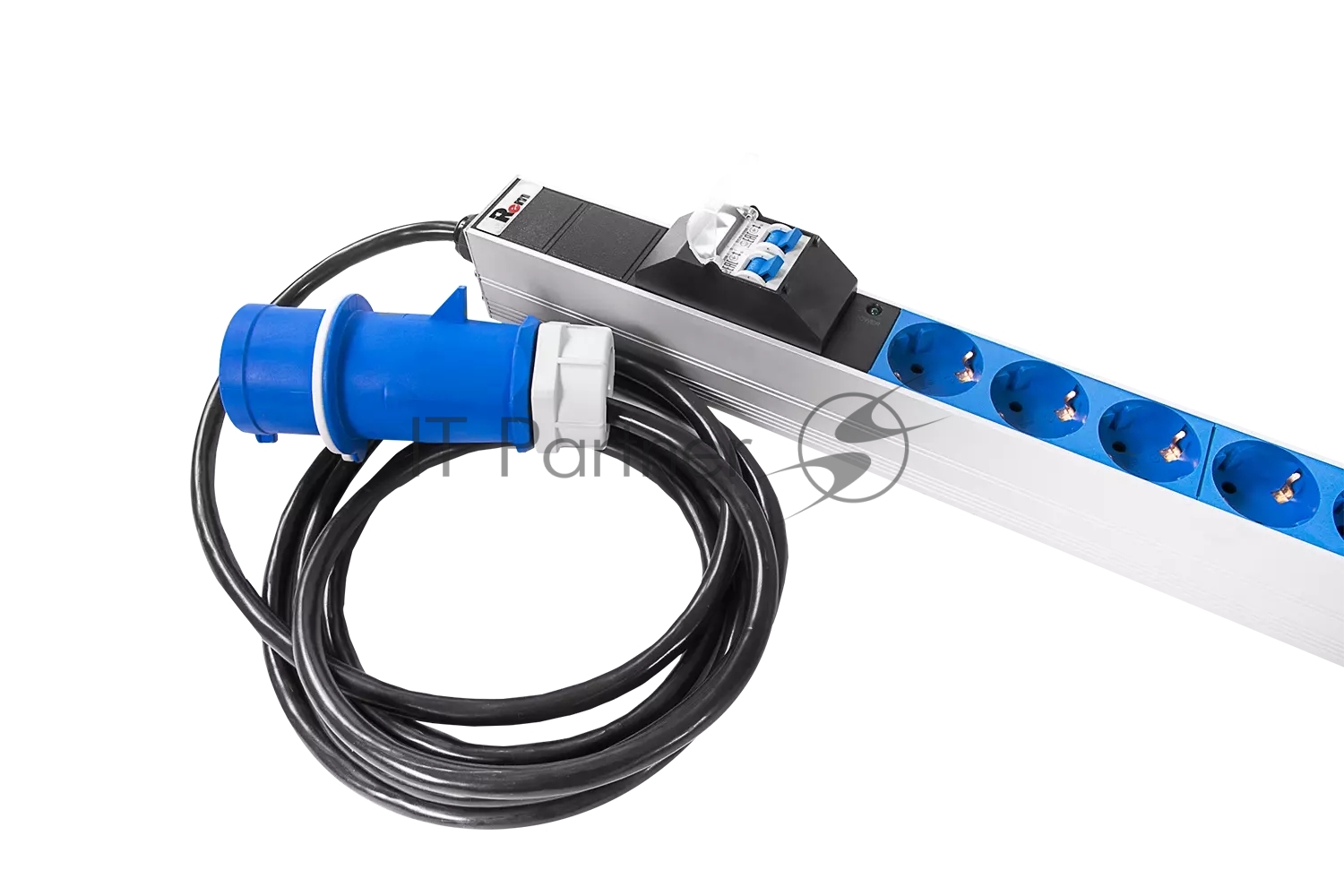 Блок силовых розеток Rem Rem-32, IEC 60320 С13, IEC 60320 С19 х 16, Shuko х 10, вход IEC 309, шнур 3 м, 1 463мм, однофазный 32А, автомат + индикатор, 