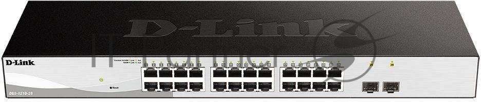 Коммутатор/ DGS-1210-26/F Smart L2 Switch 24х1000Base-T, 2х1000Base-X SFP, Compact CLI