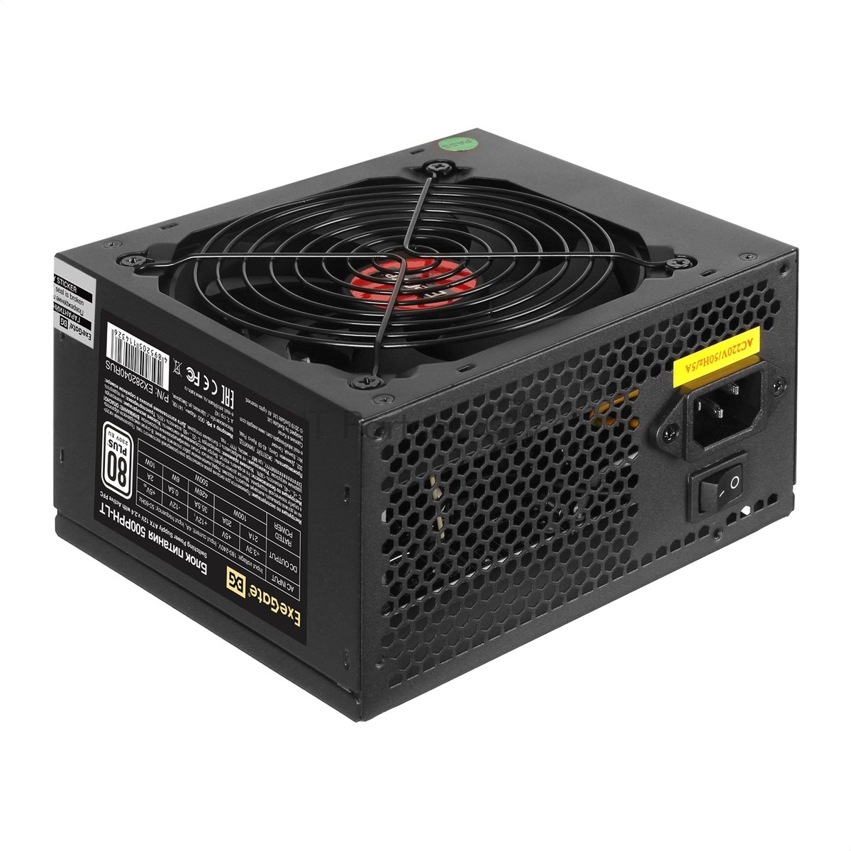 Блок питания ExeGate 500PPH-LT-S-OEM (EX282040RUS-OEM-S), 500Вт, 80 PLUS, 120мм, черный