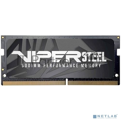 Оперативная память Patriot Viper Steel, DDR4, 8GB (1x8GB), 3200MHz, CL22, с радиатором, черный, SO-DIMM