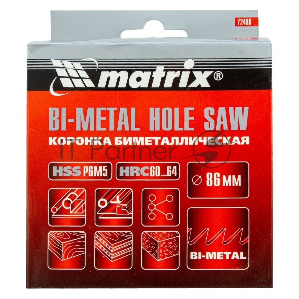 Коронка Matrix BIMETAL, 86 мм