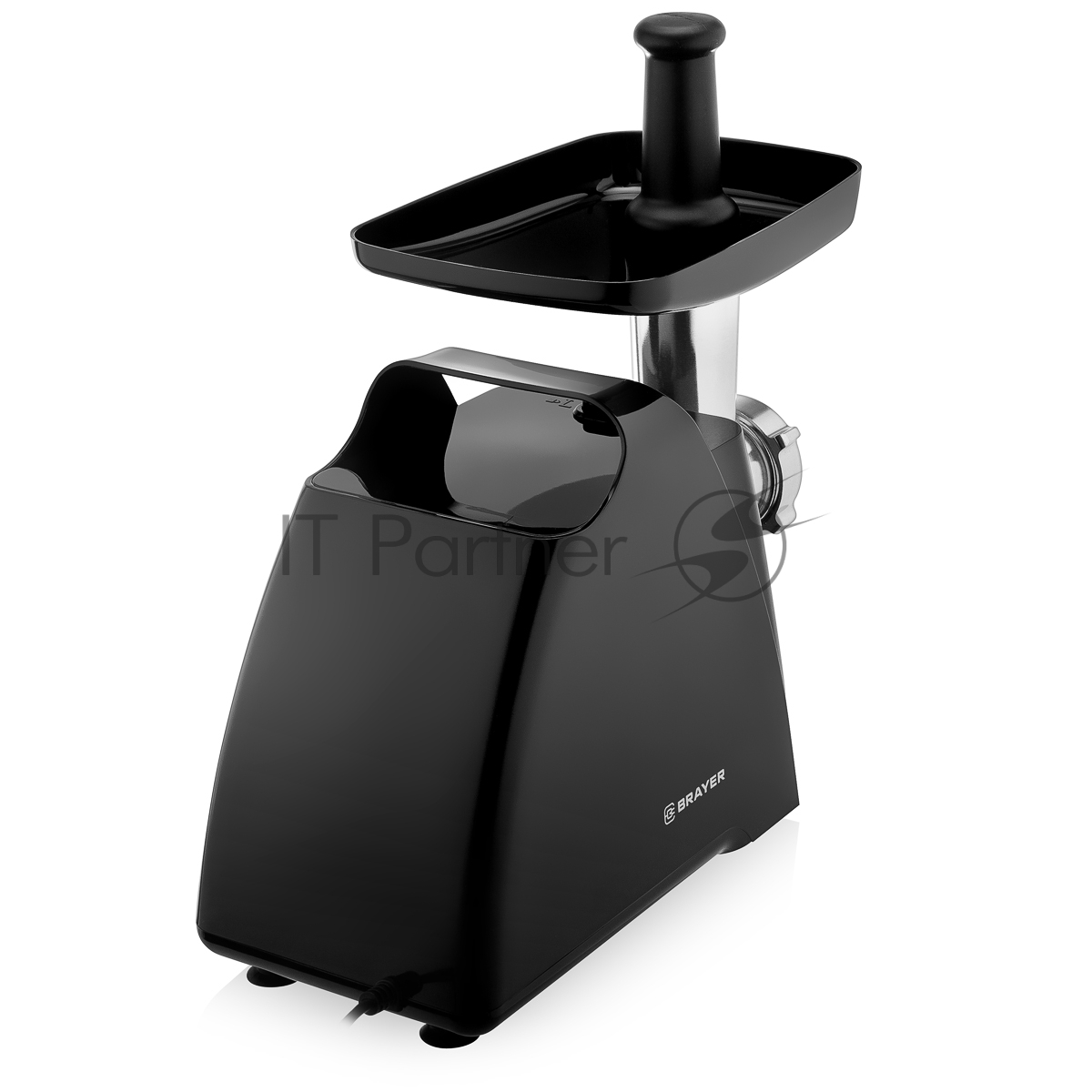 Мясорубка электрическая BRAYER BR1606 черный, 1800 Вт, 2.0 кг/мин, реверс, защита от перегрузки, насадки - 5