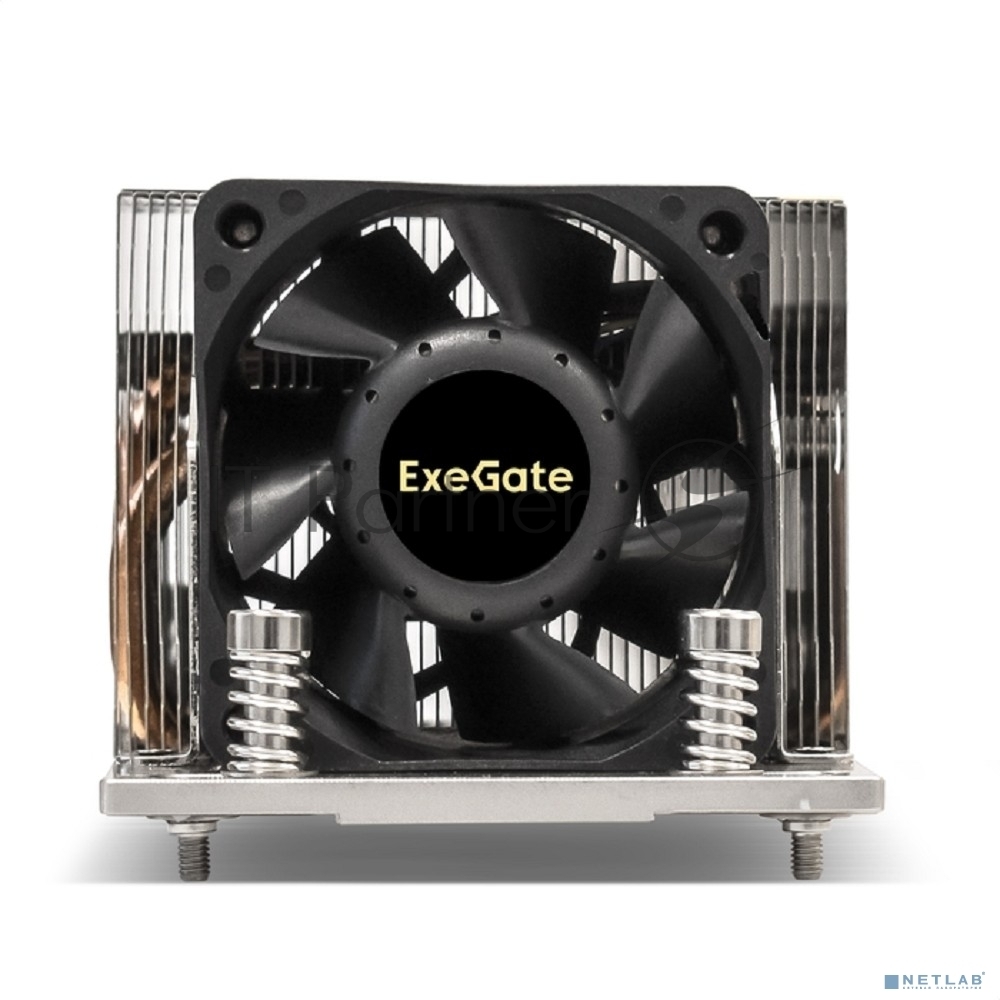 Exegate EX293436RUS ESNK-P0063AP4.PWM.2U.SP3.Cu {Al+Cu, 2U, 4 тепл. трубки, LGA SP3, TDP 240W, PWM, 1600-6800RPM, 2 ball bearing, 4pin, 54,3db, 440г, на винтах, с термопастой} RTL