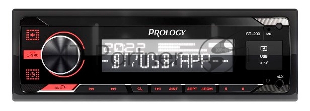 Автомагнитола Prology GT-200, 1 DIN, Bluetooth, USB Type-A, AUX, пульт ДУ