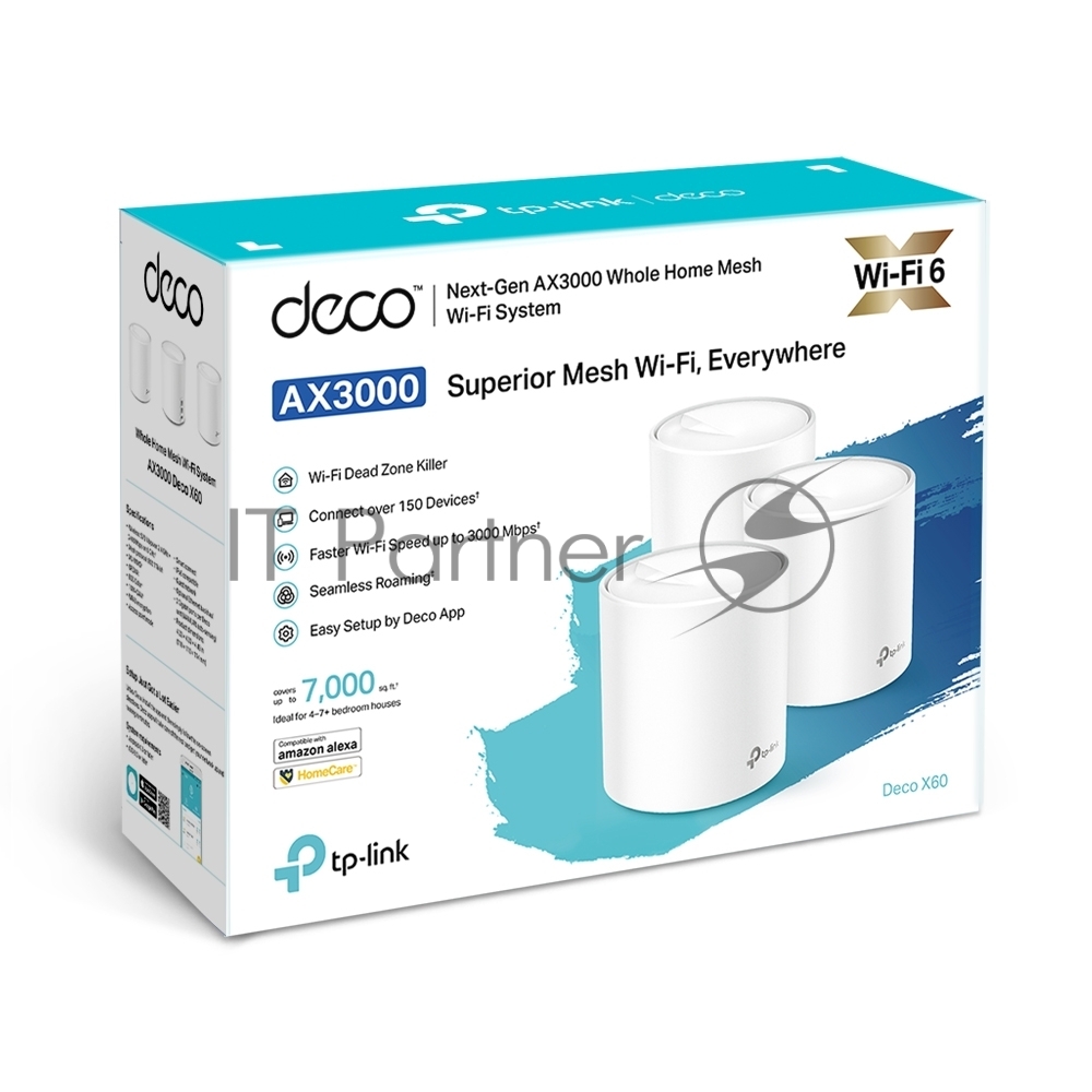 Домашняя Mesh Wi-Fi система TP-Link Deco X60(3-pack) AX5400
