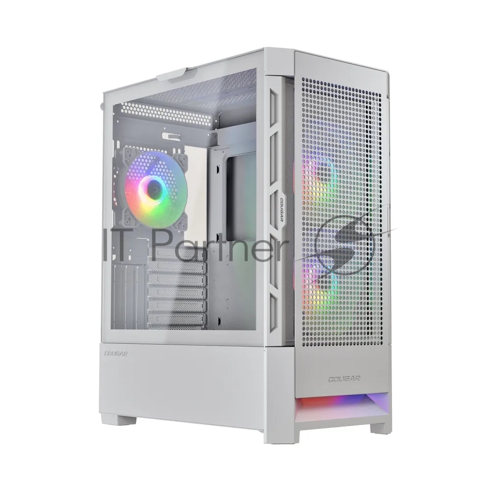 Корпус для ПК Cougar - Airface RGB, 2х2.5", 2х3.5", 1xUSB2.0, 2xUSB3.0, Midi Tower, без БП, цвет белый, Airface_RGB_White