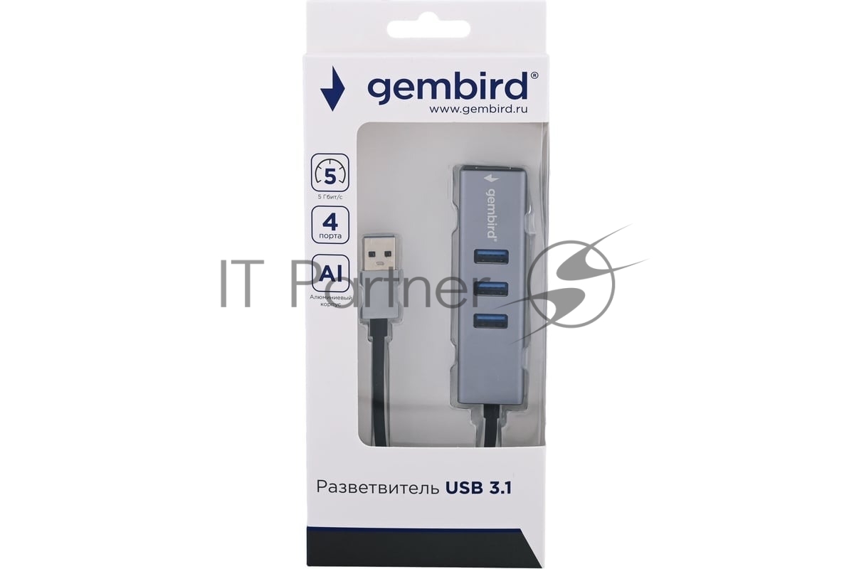 USB-концентратор Gembird UHB-C454, USB, USB 4 порта, USB