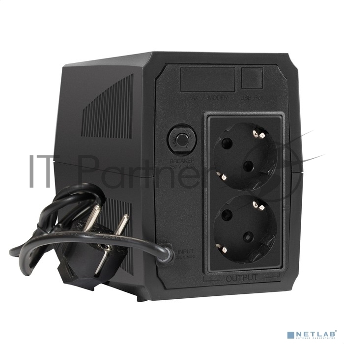 Источник бесперебойного питания ExeGate Power Back BNB-500.LED.2SH 500VA/300W, LED, 2*Schuko, черный