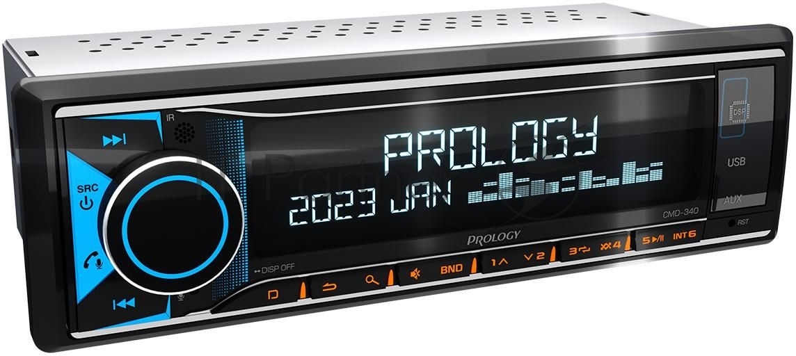 Автомагнитола Prology CMD-340, 1 DIN, Bluetooth, USB Type-A, AUX, пульт ДУ