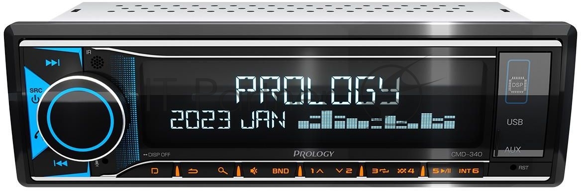 Автомагнитола Prology CMD-340, 1 DIN, Bluetooth, USB Type-A, AUX, пульт ДУ