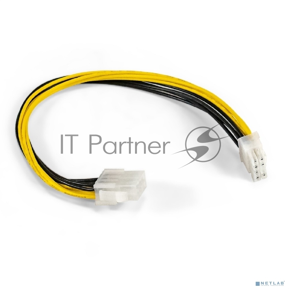 Exegate EX295553RUS Удлинитель кабеля питания материнской платы +12V ExeGate EX-EXT-8M8F-0.3 (8pin EPS12V M/8pin EPS12V F, 0,3м)