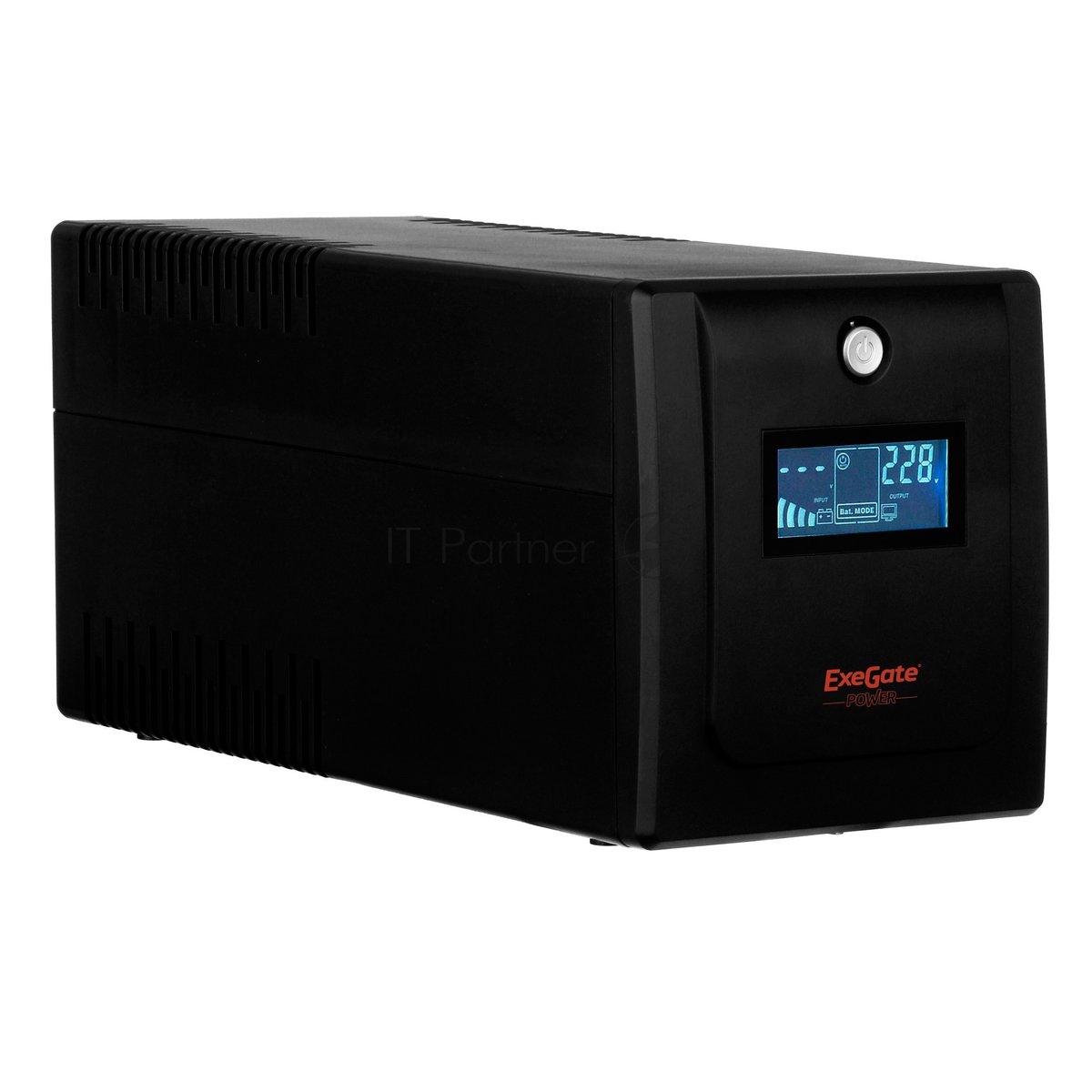 Exegate EP212520RUS ИБП Exegate Power  Smart LLB-1500.LCD.AVR.4SH.USB (1500VA/950W, LCD, AVR, 4*Schuko, USB, батарея 12V 9Ah - 2 шт., Black)