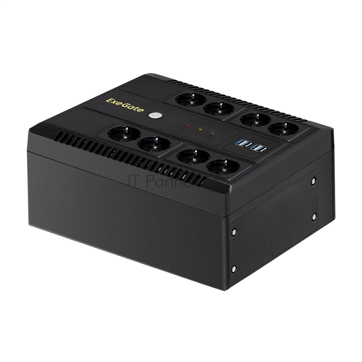 Источник бесперебойного питания ExeGate NEO NNB-850.LED.AVR.8SH.CH 850VA/510W, LED, AVR, 8*Schuko, 4*USB-порта для зарядки, черный