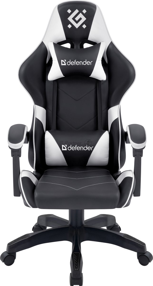 Кресло игровое Defender Companion черный/белый, класс 3, металл, PU