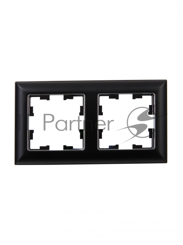 Рамка 2-местная IEK BRITE РУ-2-Бр DECOR 3D-форма черный/хром