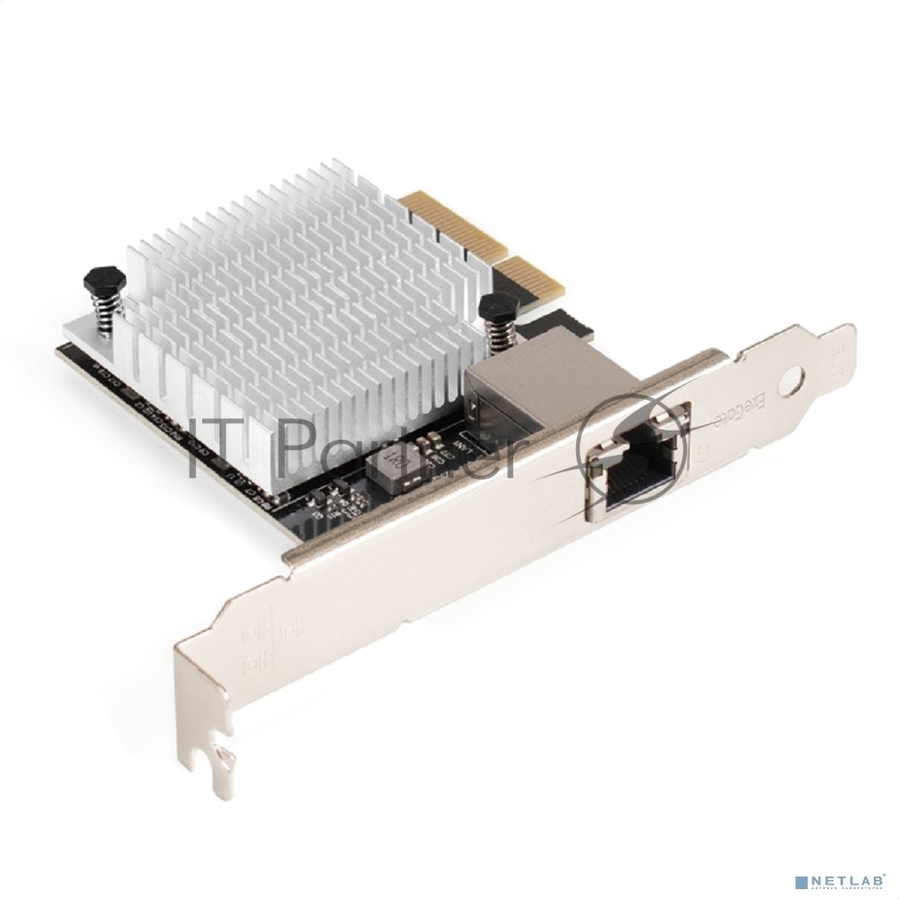 Exegate EX296225RUS Сетевой адаптер ExeGate EXE-107S (PCI-E x4 v3.0, 1xRJ45, UTP 100Mbps/1000Mbps/2.5Gbps/10Gbps Marvell AQC107S)