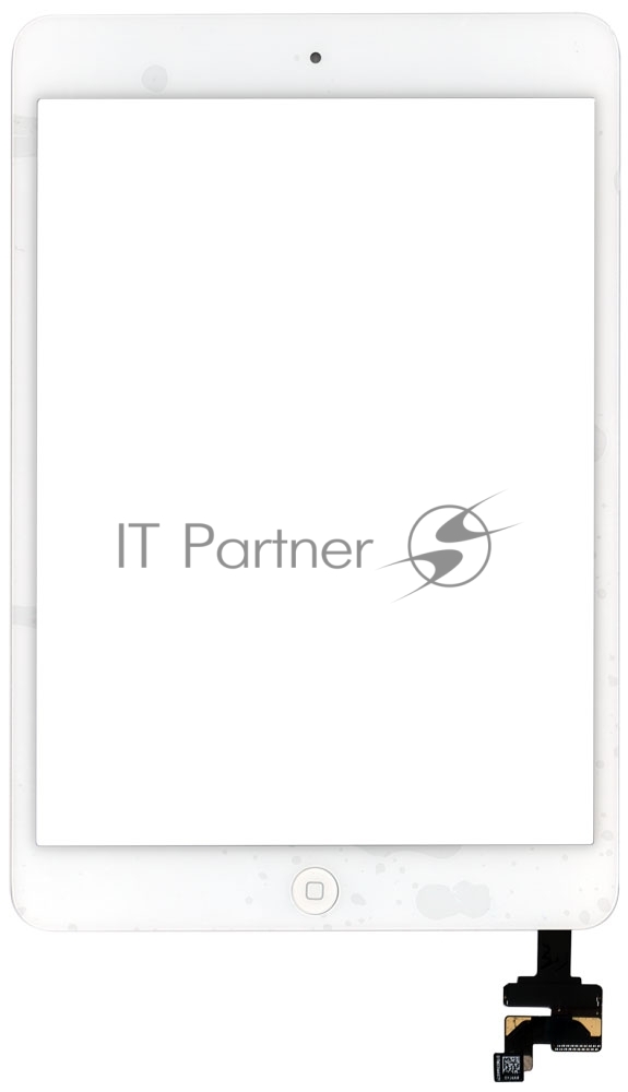 Сенсорное стекло (тачскрин) Ipad mini + stiker + IC с кнопкой Home, белое (A1432 A1454 A1455) OEM
