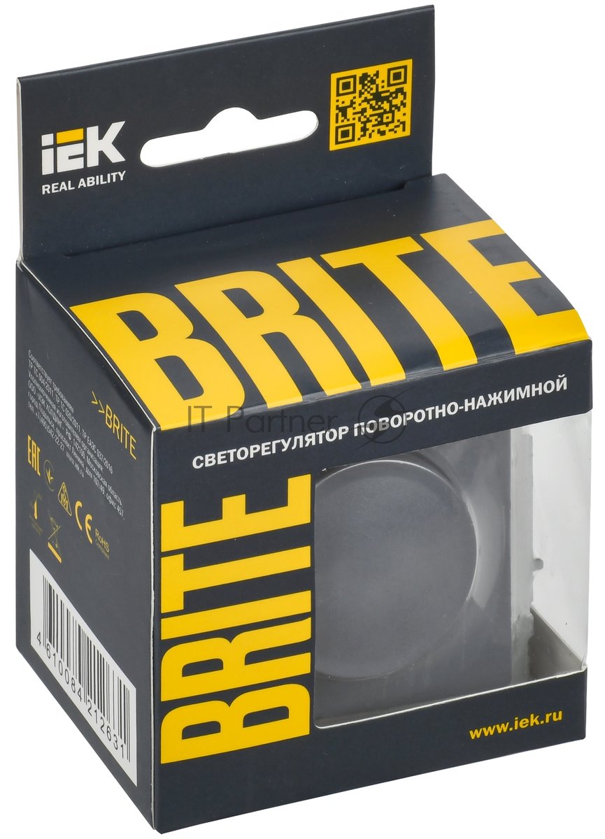 Светорегулятор поворотно-нажимной IEK BRITE СС10-1-0-БрМ (BR-D20-0600-K35) 600 Вт маренго