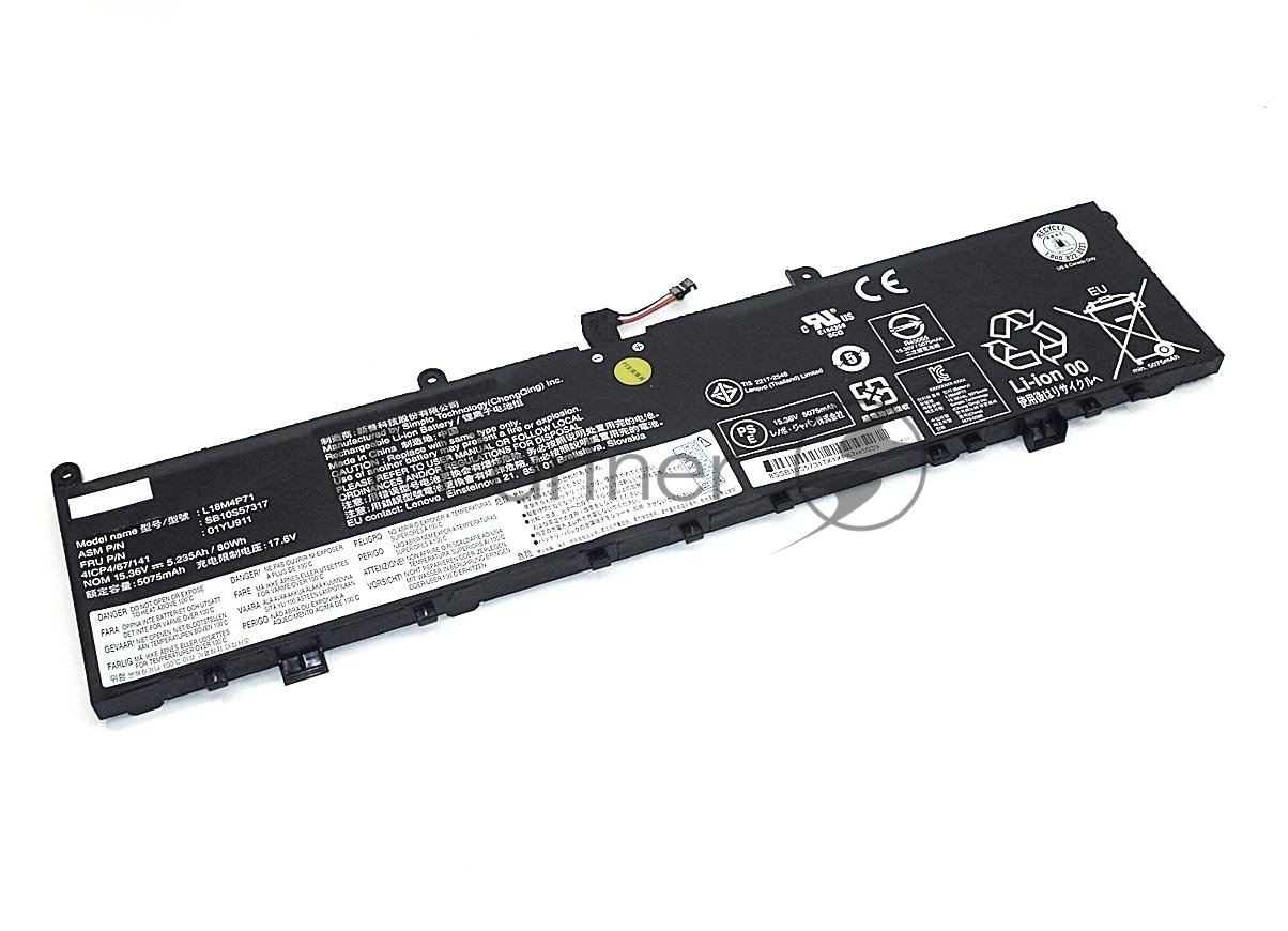 Аккумуляторная батарея для ноутбука Lenovo ThinkPad P1 (L17M4P72) 15.36V 5235mAh