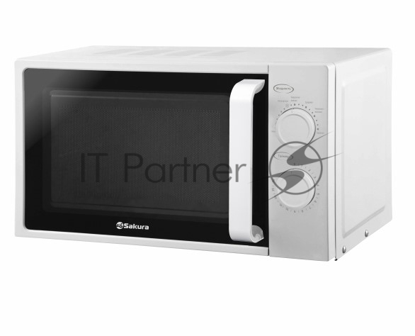 Микроволновая печь Sakura SA-7051W белый, 20 л, 700 Вт, переключатели - поворотный механизм