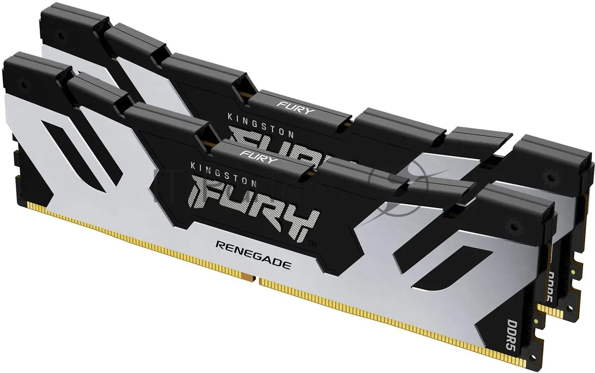Оперативная память Kingston Fury Renegade, DDR5, 32Gb (2x16Gb), 7600MHz, CL38, DIMM, с радиаторами, серебристый/черный
